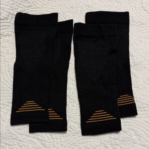 Black and Gold Compression Calf Sleeves